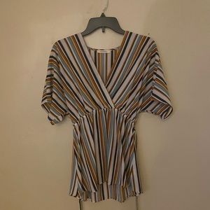 Striped Tie Blouse